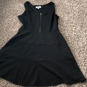 Women’s Black Zip Front Skater Dress